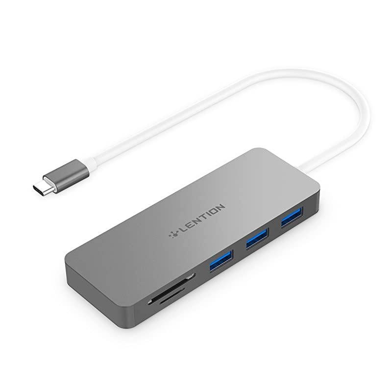 USB C Hub with 3 USB 30 and SDMicro SD Card Reader Compatible 20202016 MacBook Pro 131516 New Mac AiriPad ProSurface ChromeBook More MultiPort Type C Adapter CBC15 Space Gray
