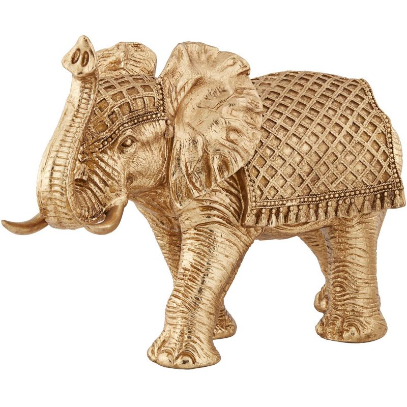 Kensington Hill Walking Elephant 12 3/4" High Gold Sculpture