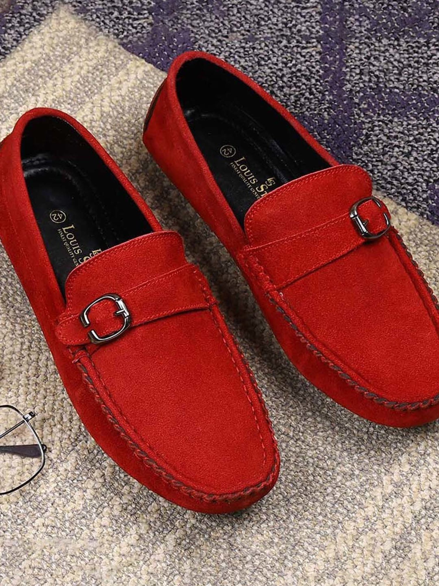 Louis Stitch Men's Ferrari Red Casual Loafers