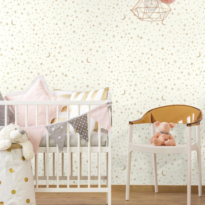 RoomMates Twinkle Little Star Peel & Stick Wallpaper Gold
