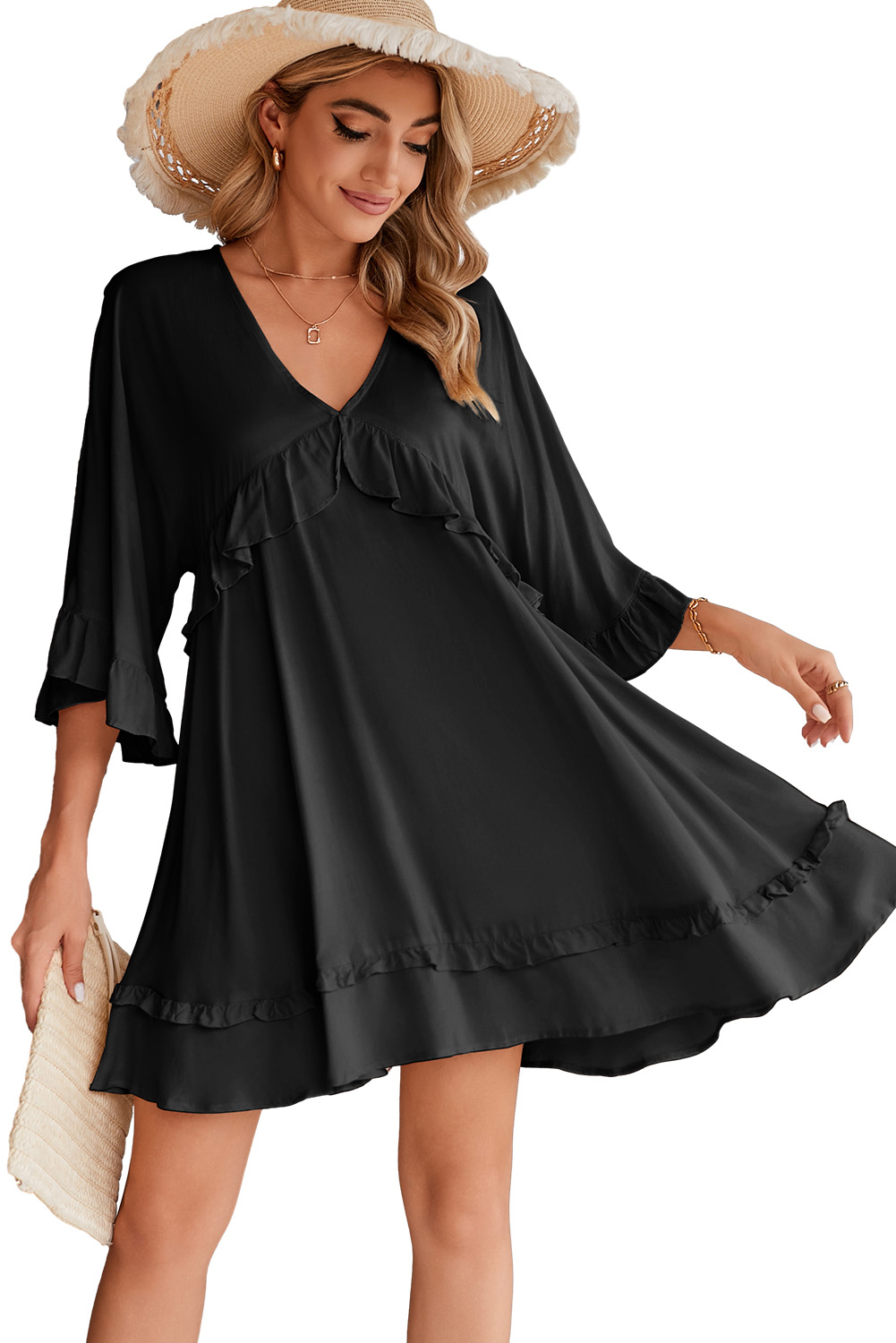 Cheetah Casual Long Sleeve Button Up Shirt Dress