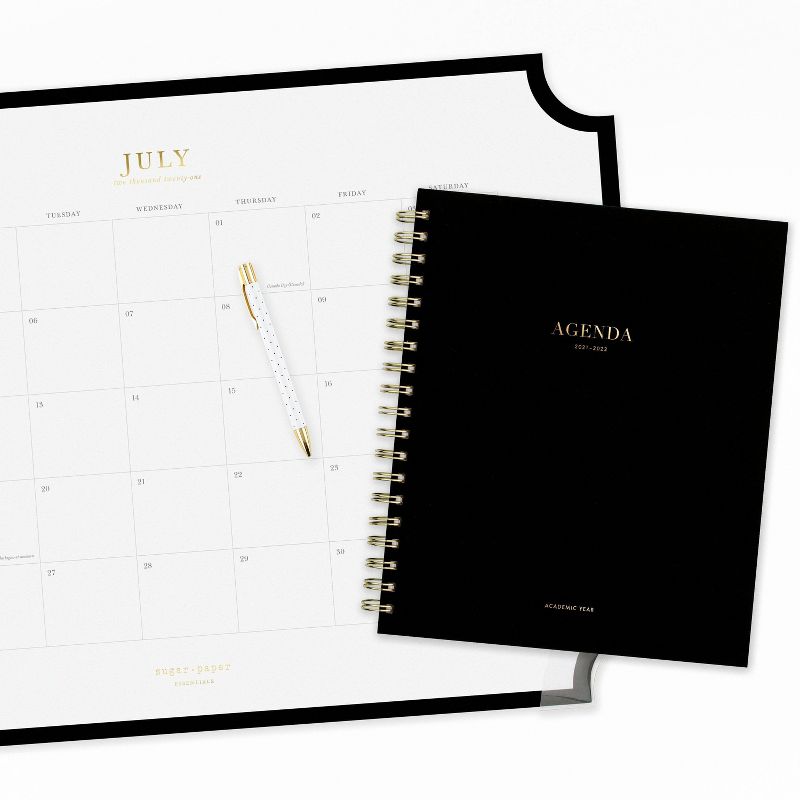 2021-22 Academic Planner 9.875" x 7.875" Weekly/Monthly Hardcover Black - Sugar Paper™