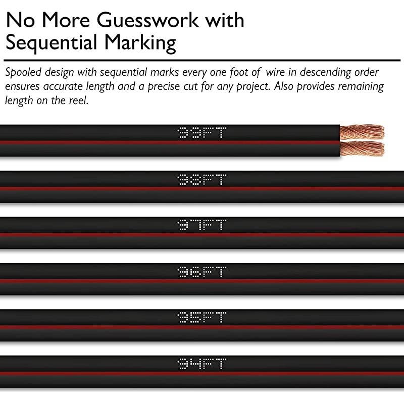 CERTICABLE 12AWG CL2 Rated 2-Conductor Loud Speaker Cable - 100 ft For In-Wall Installation