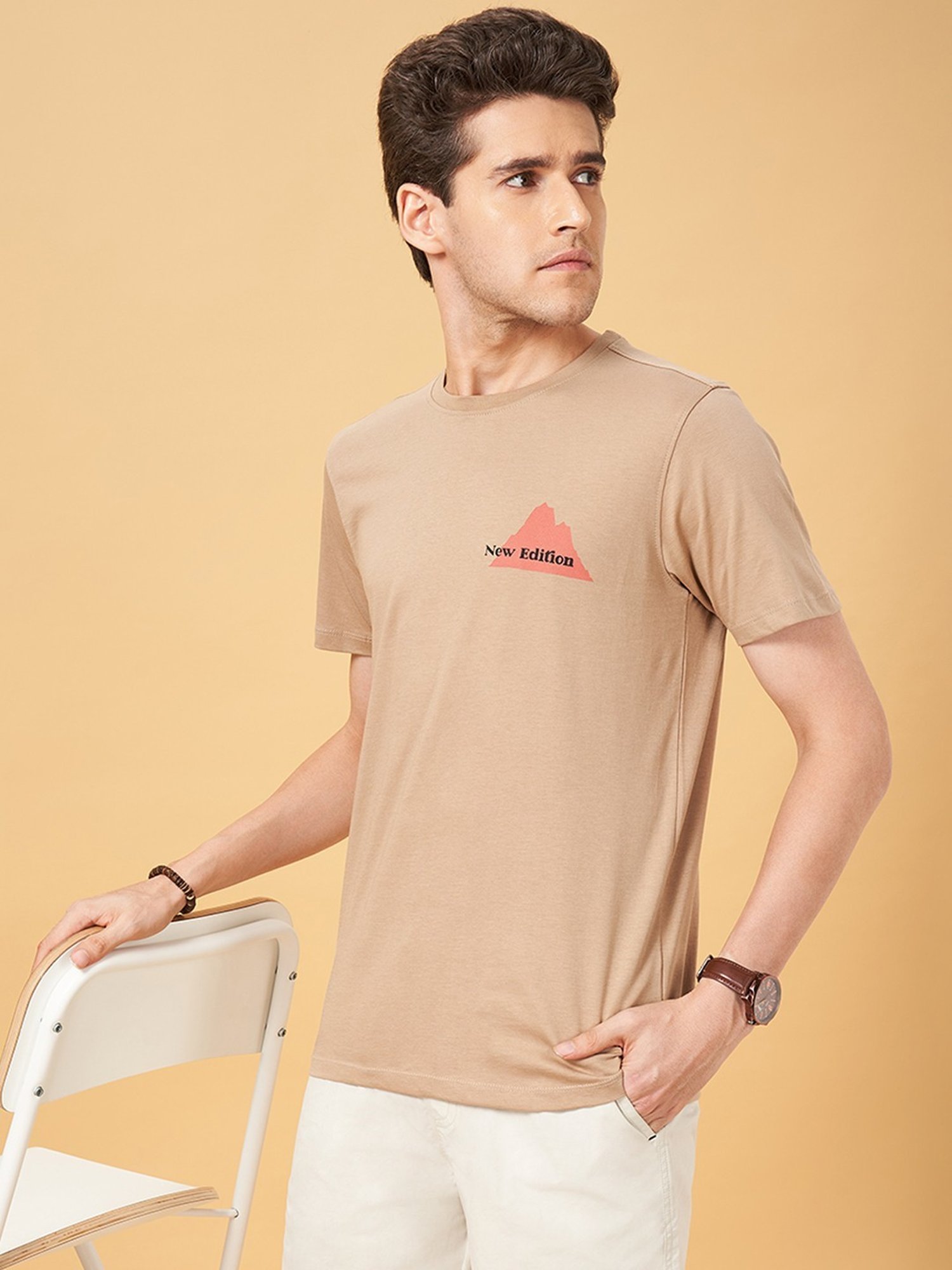 Urban Ranger by Pantaloons Cocoon Cotton Regular Fit Printed T-Shirt