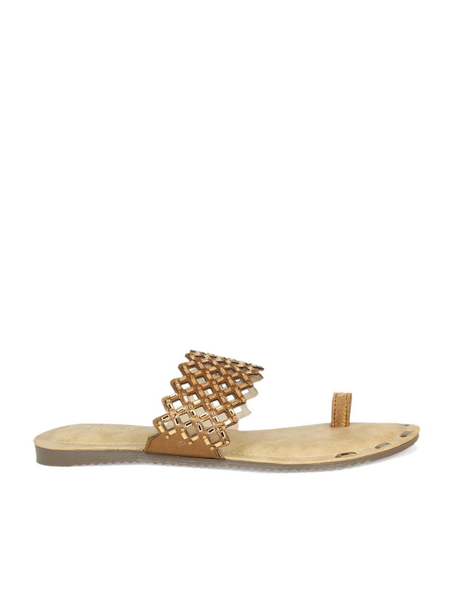 Inc.5 Women's Antique Gold Toe Ring Sandals