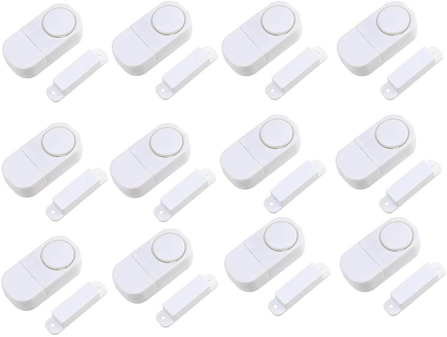 NEO Door Window Alarm 12 Pack, Wireless Personal Security Magnetic Sensor with Loud 95dB Burglar Alert, Home Protection for Kids Safety, Ideal for Home, Pool Door, Garage, and Apartment