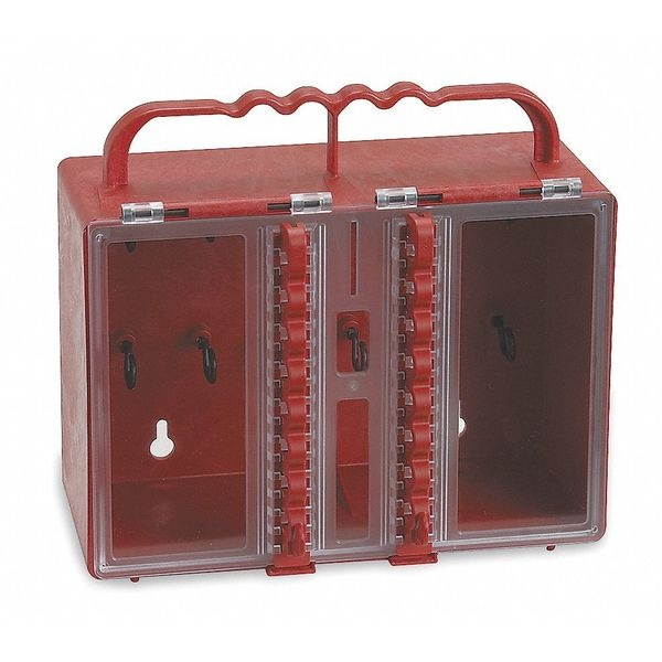 Group Lockout Box, 8 Locks Max, Red