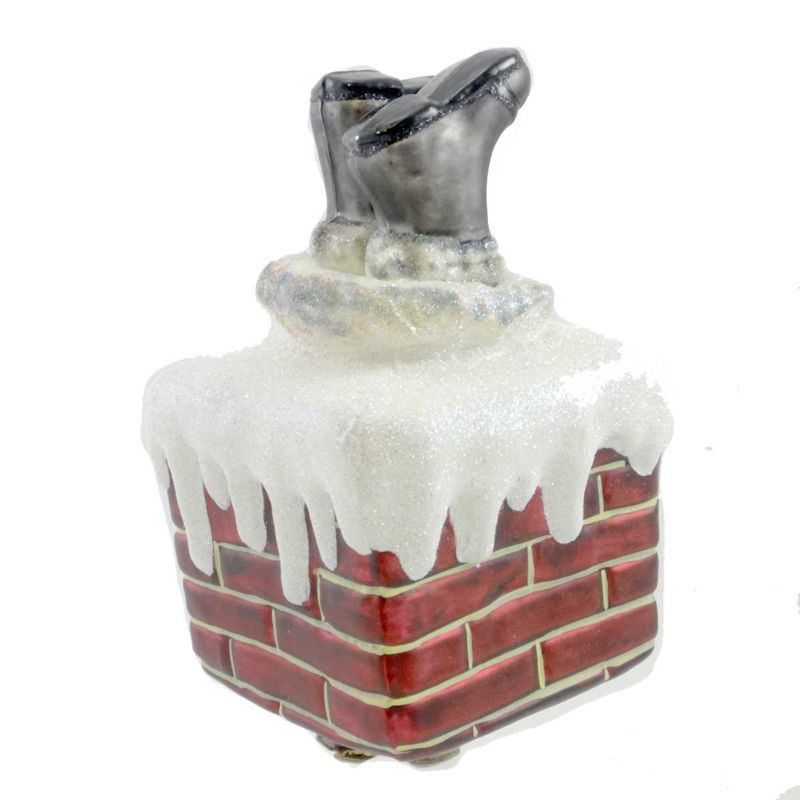 Holiday Ornament Santa In Chimney Clip Clip On Christmas Claus  -  Tree Ornaments