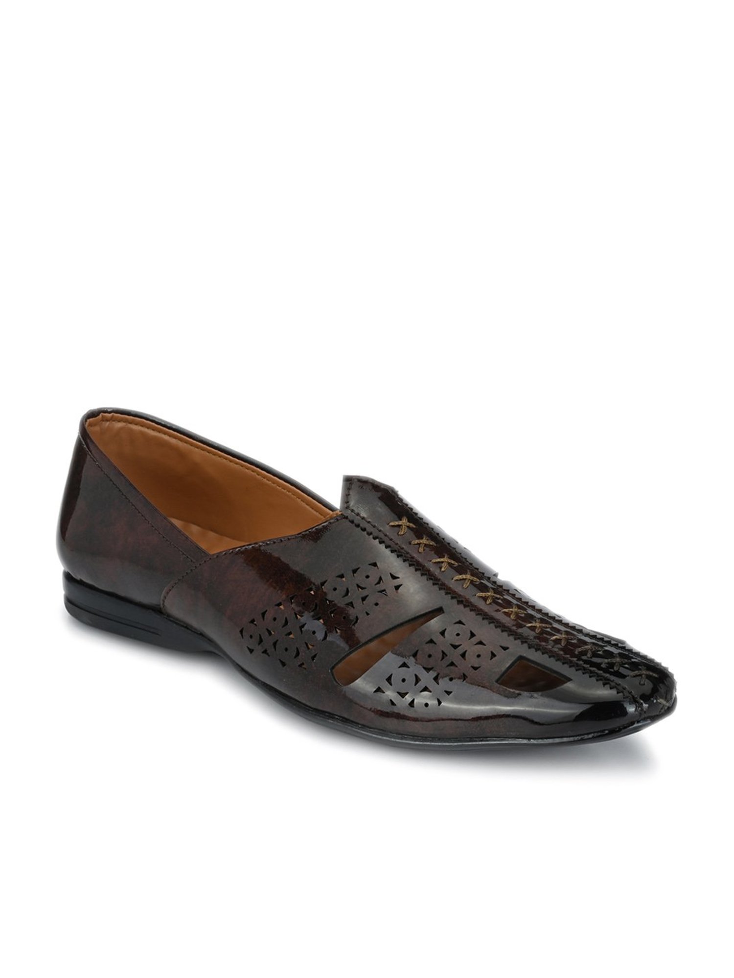 Prolific Dark Brown Ethnic Slip-Ons