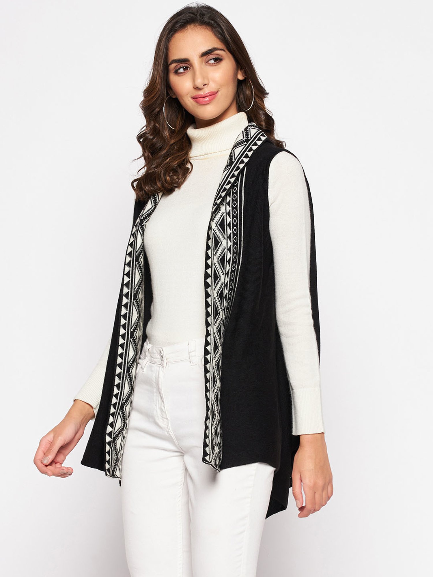 Crozo By Cantabil Black Shrug