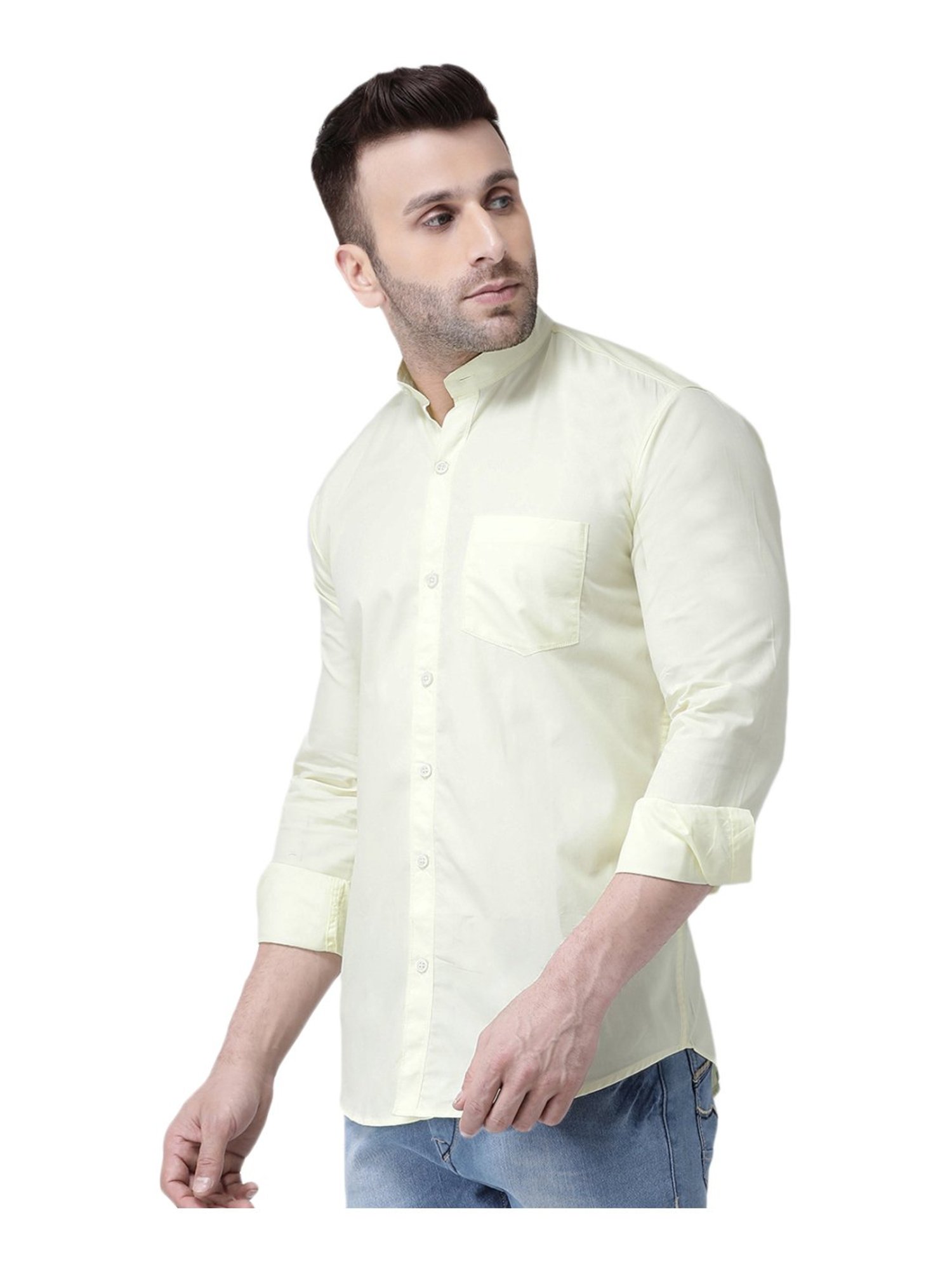 Hang Up Green Cotton Slim Fit Shirt