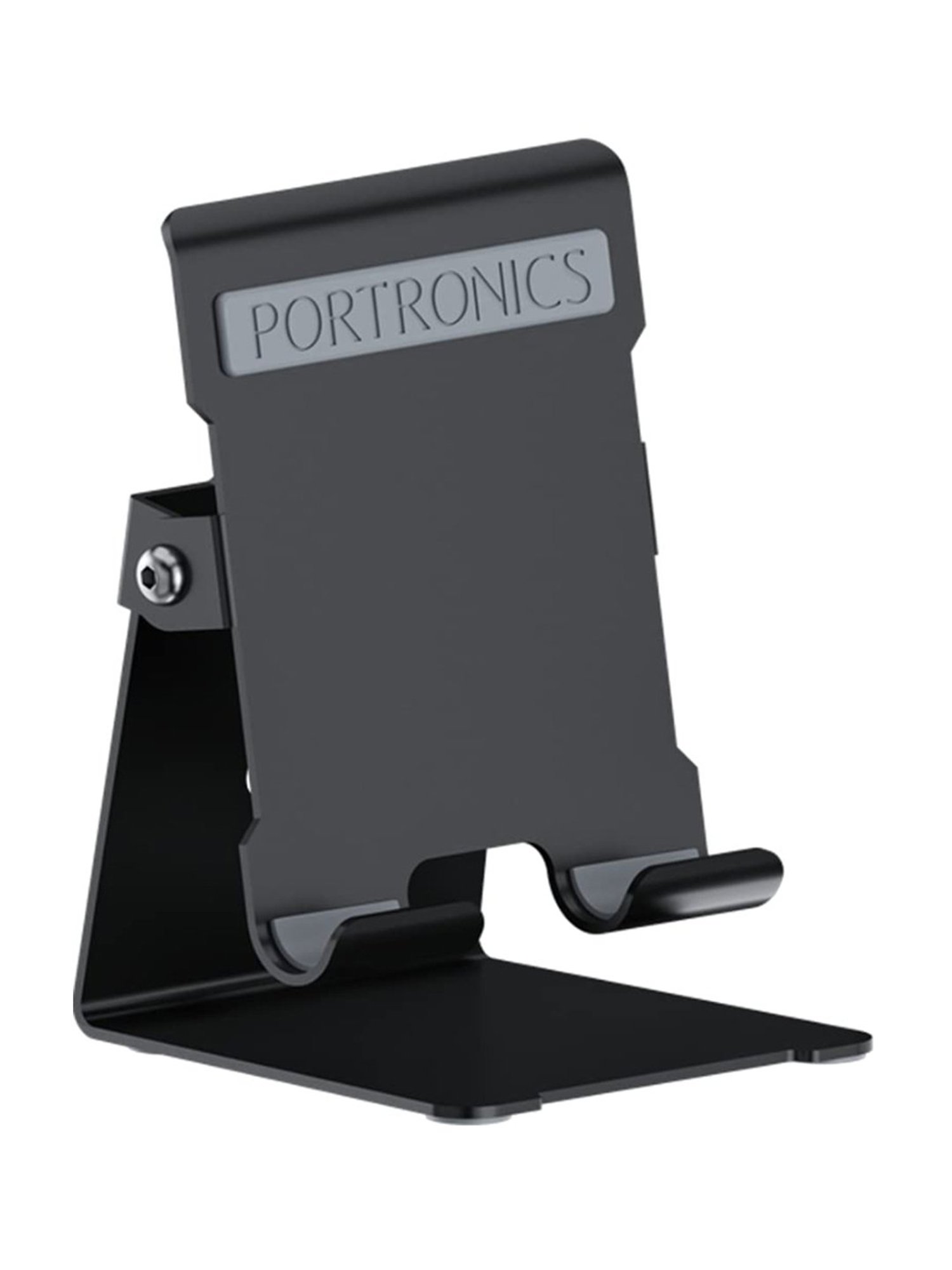 Portronics Modesk 5 Universal Mobile & Tablet Holder with 110 Degree Hinge Movement (Black)