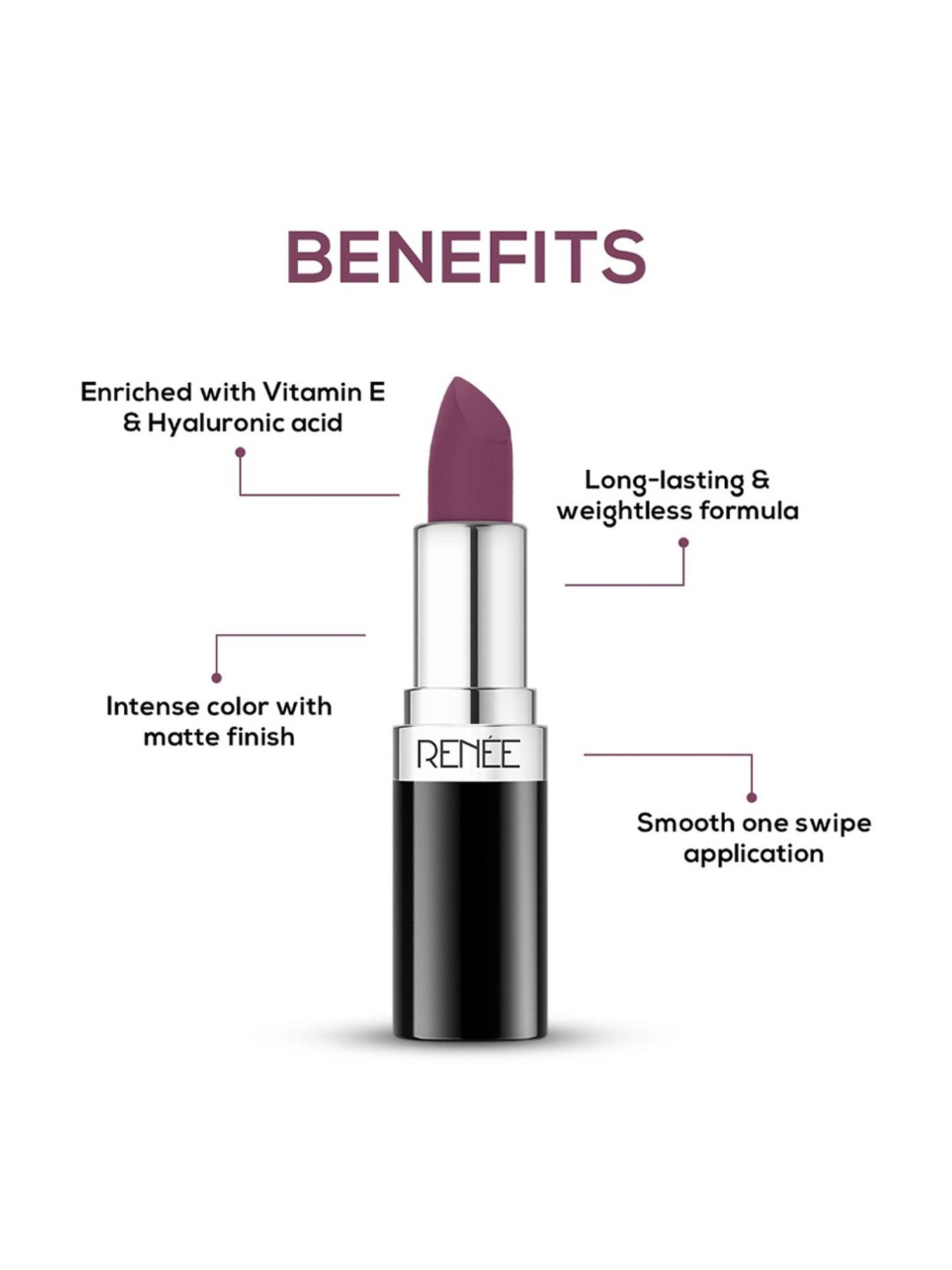 RENEE Stunner Matte Lipstick Your Highness - 4 gm