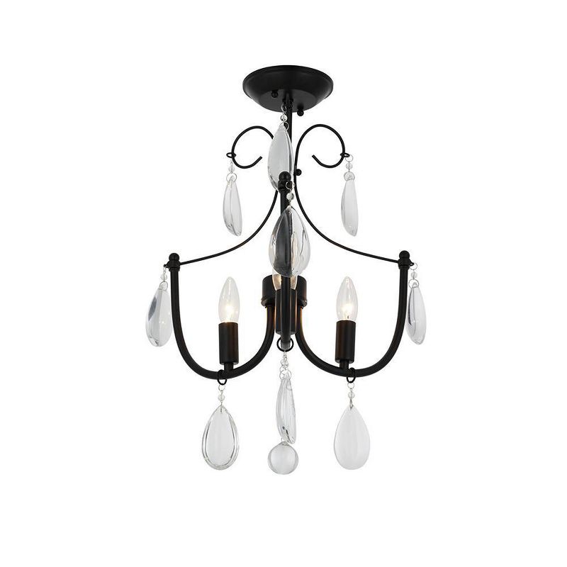 23.5" 3-Light Flushmount with Glass Beads (Includes Light Bulb) - Cresswell Lighting