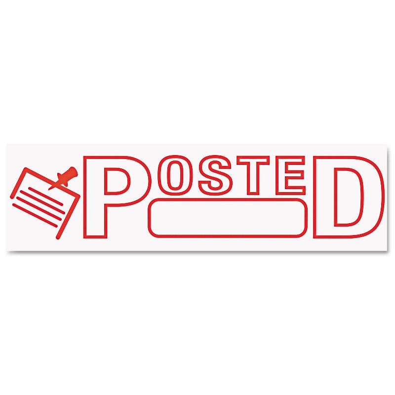 Accustamp2 Pre-Inked Shutter Stamp with Microban Red POSTED 1 5/8 x 1/2 035580