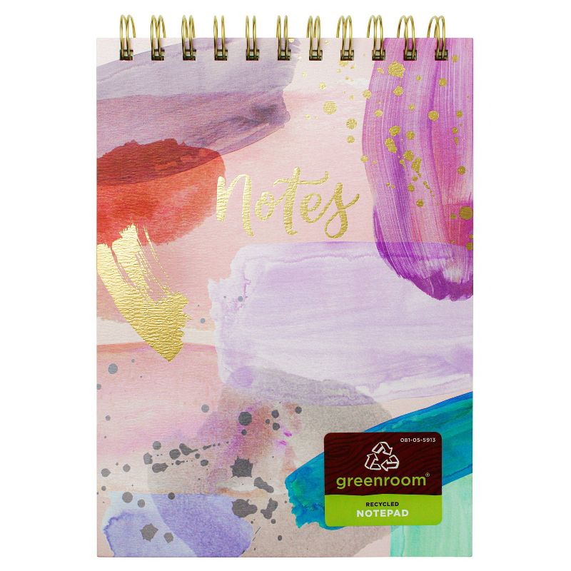 6" x 8" 100 Sheet Lined Spiral Notepad Watercolor - greenroom