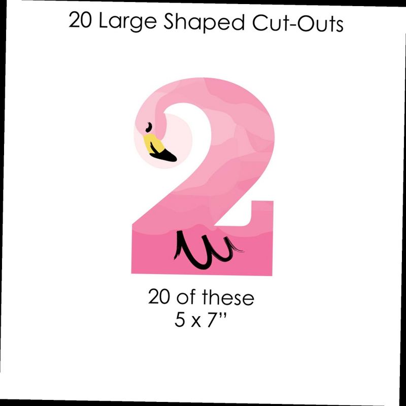 Big Dot of Happiness 2nd Birthday Pink Flamingo - Second Birthday Party DIY Decorations - Clothespin Garland Banner - 44 Pieces