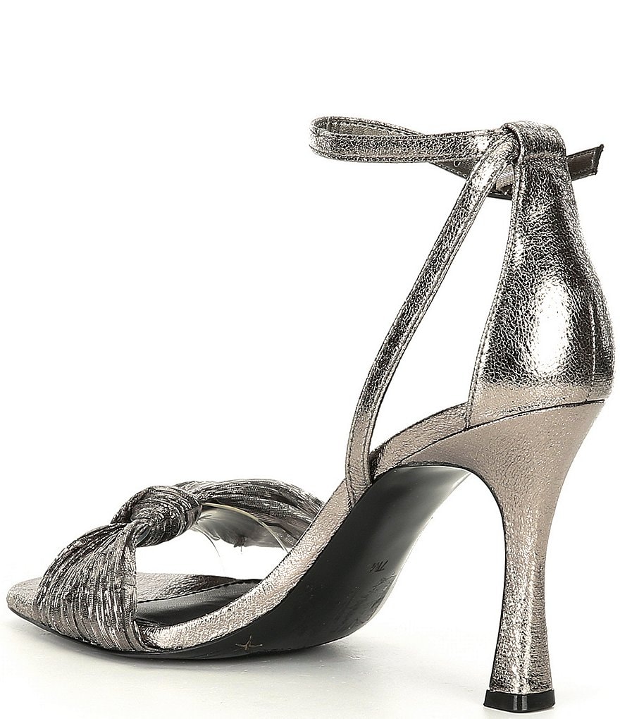 Gibson & Latimer Tawny Lame Ankle Strap Bow Detail Dress Sandals