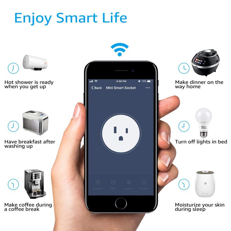 3 Pack Wi-Fi Smart Plug, Mini Outlets work with Alexa, Voice APP Remote Control Socket from Anywhere with Timer Function, No Hub Required, White