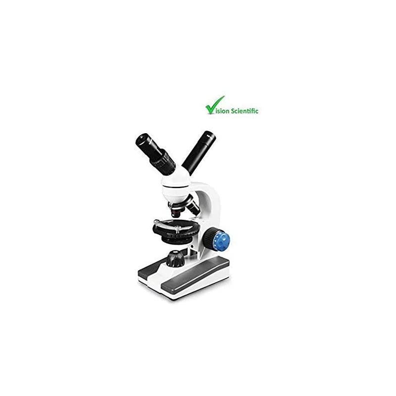 VME0018TRC Dual View Elementary Level Compound Microscope 10x WF 25x WF Eyepiece 40x1000x Magnification Brightfield LED IlluminationGliding Round StageRechargeable Battery