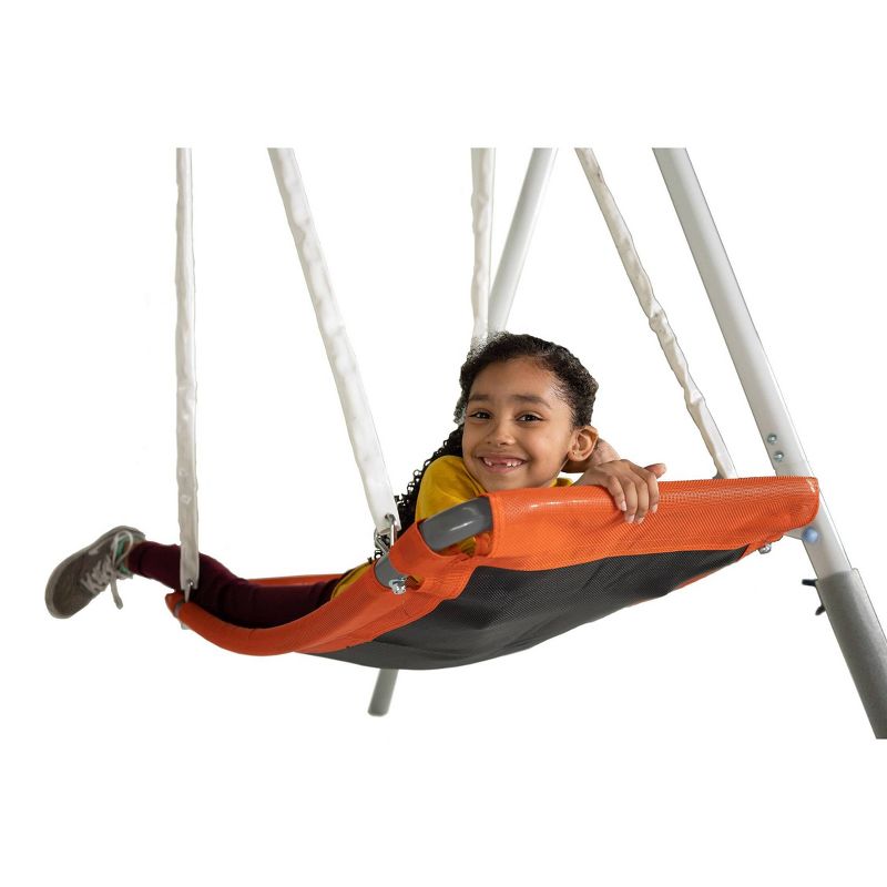 Sportspower Gladstone Metal Swing and Slide Set -Gray/Orange