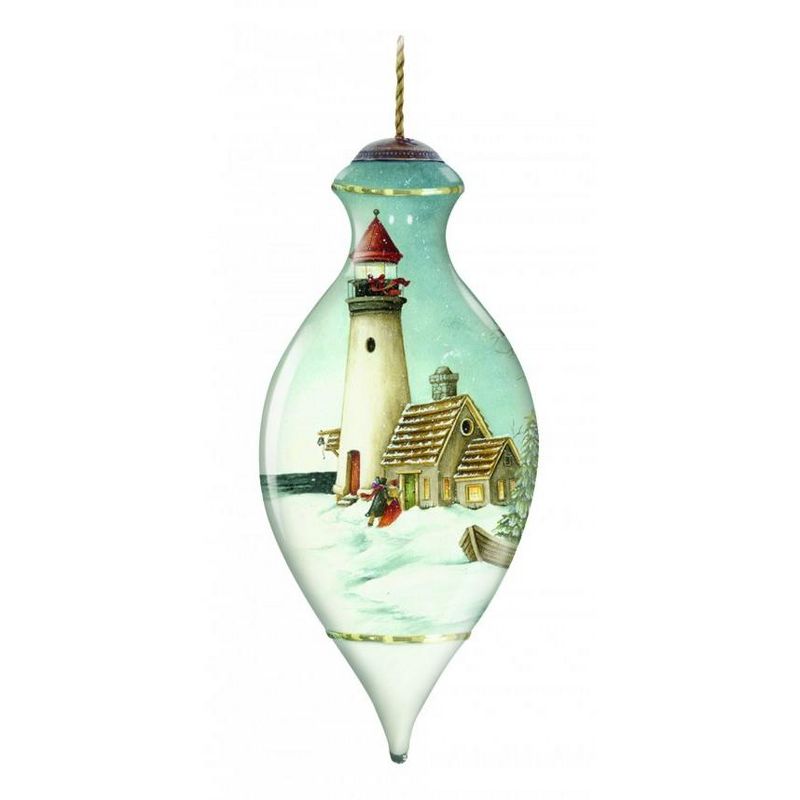 NeQwa Ne'Qwa "The Light of Christmas" Hand-Painted Blown Glass Christmas Ornament #7131140