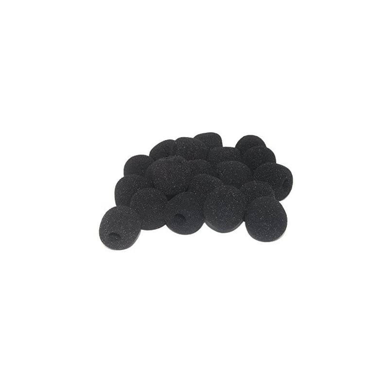 Th22 Foam Ball-type Mic Windscreen, Black 2pc Pack-ideal for CAD U37 USB Mic and other Ball-type Mics