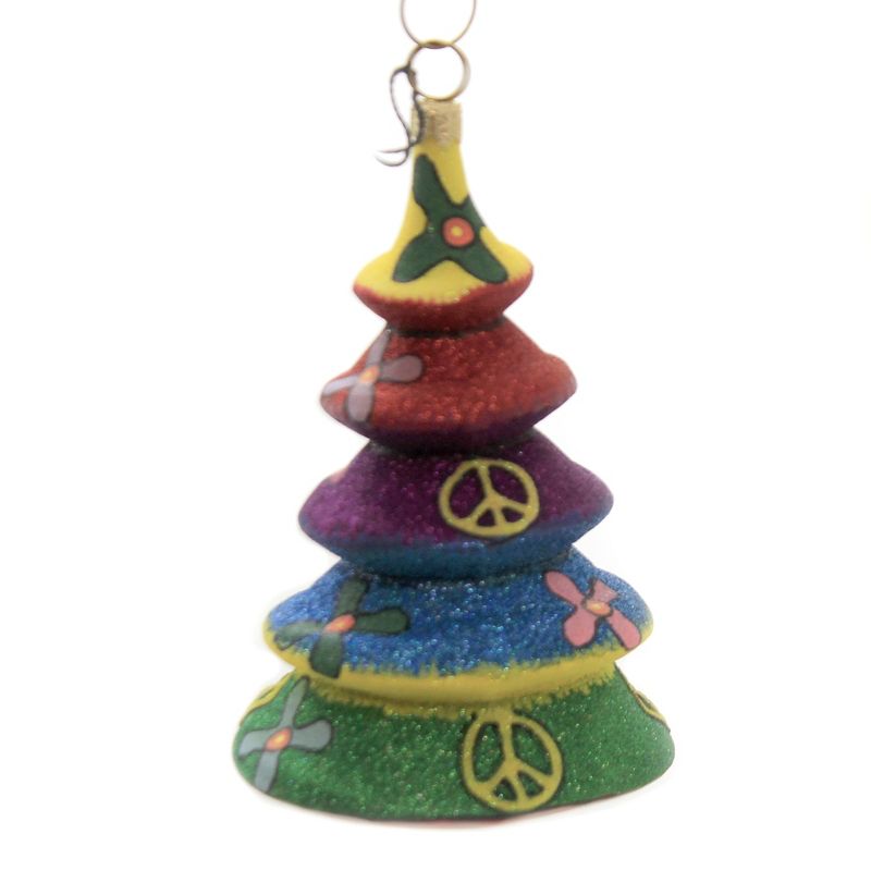 Joy To The World 4.5" Tie Dye Tree Ornament Glitterazzi Rainbow  -  Tree Ornaments