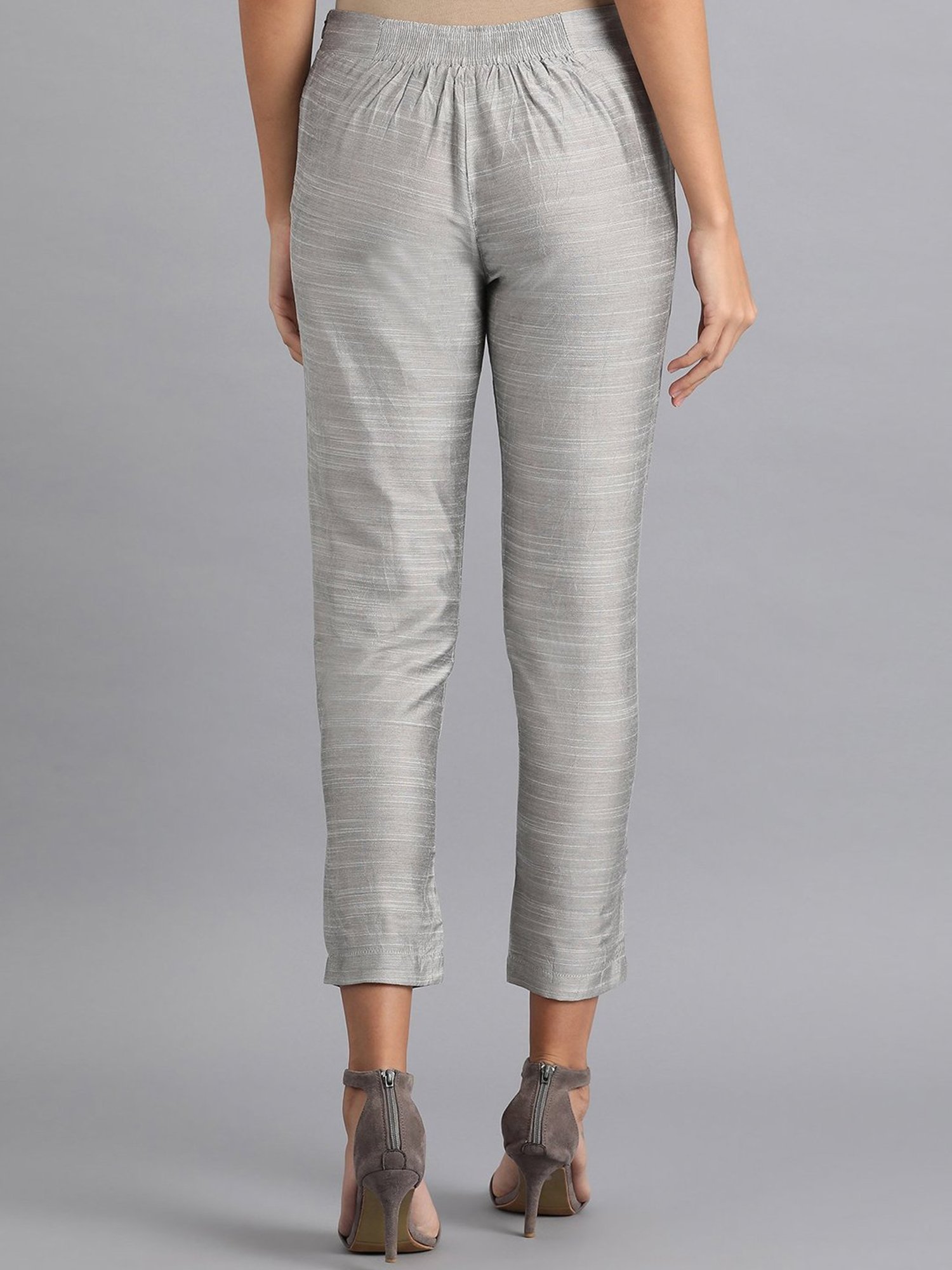 Saffron Threads Black Elasticated Palazzos