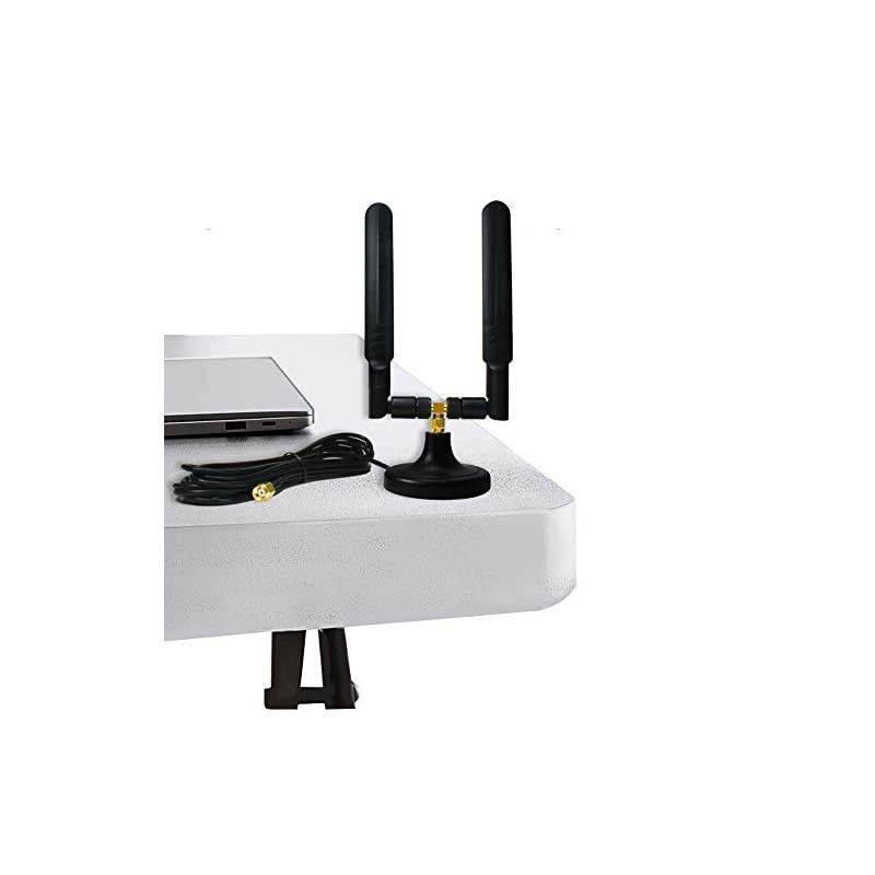 Dual Band Wi-Fi Antenna Kit,  2X 6dbi 2.4/5Ghz RP-SMA Connector Magnet Base with Adapters and Extenders