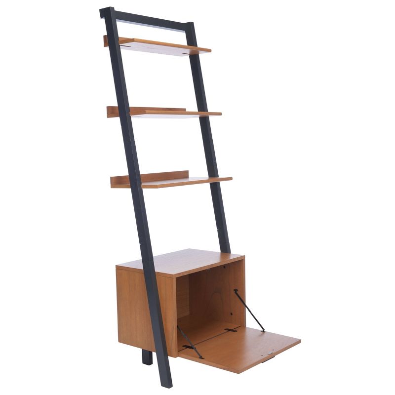 71.96" Lavina 3 Shelves and 1 Door Etagere Natural/Charcoal - Safavieh