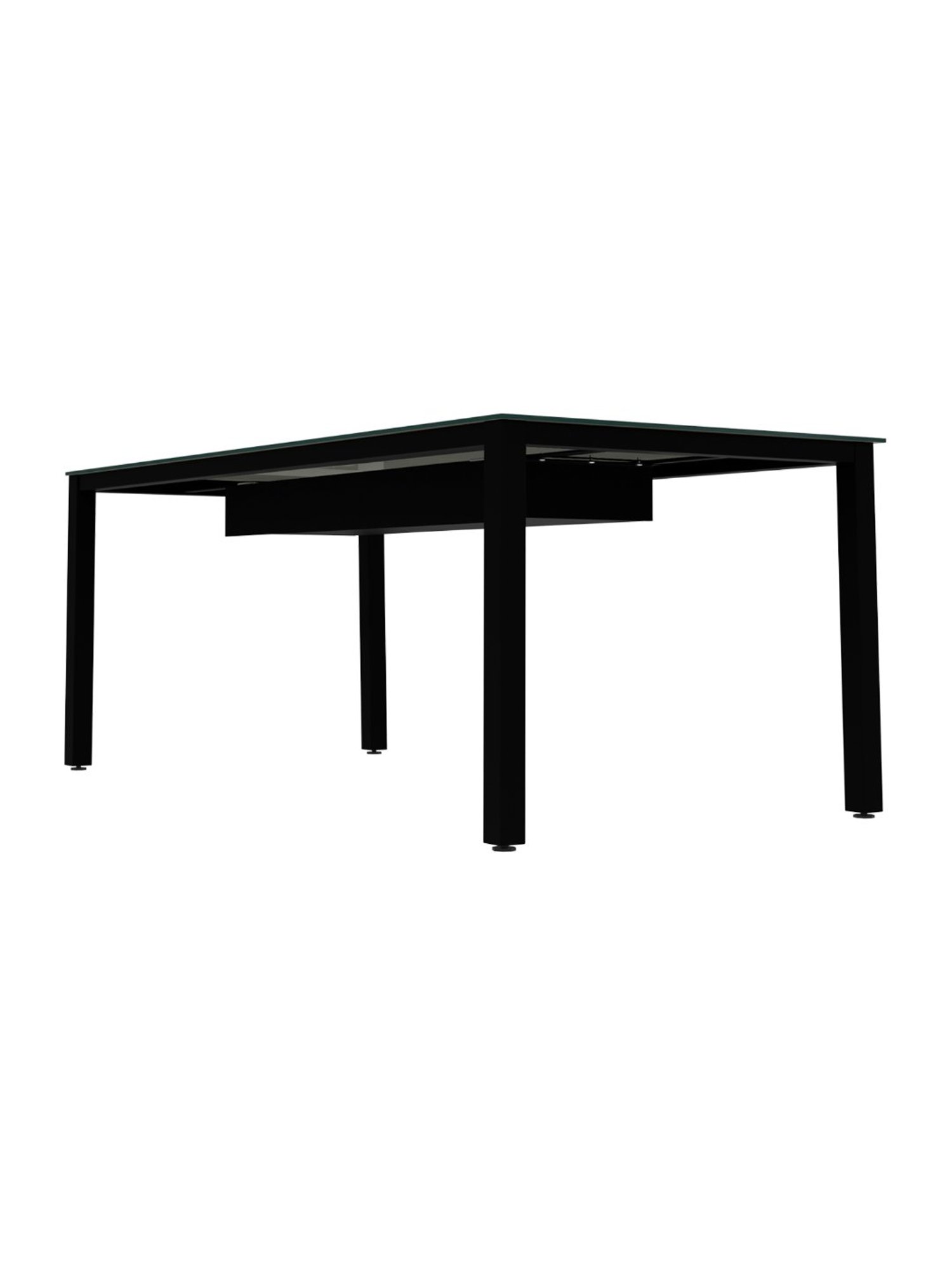 Godrej Interio Bezel Black & Green Metal 6 Seater Rectangular Dining Table