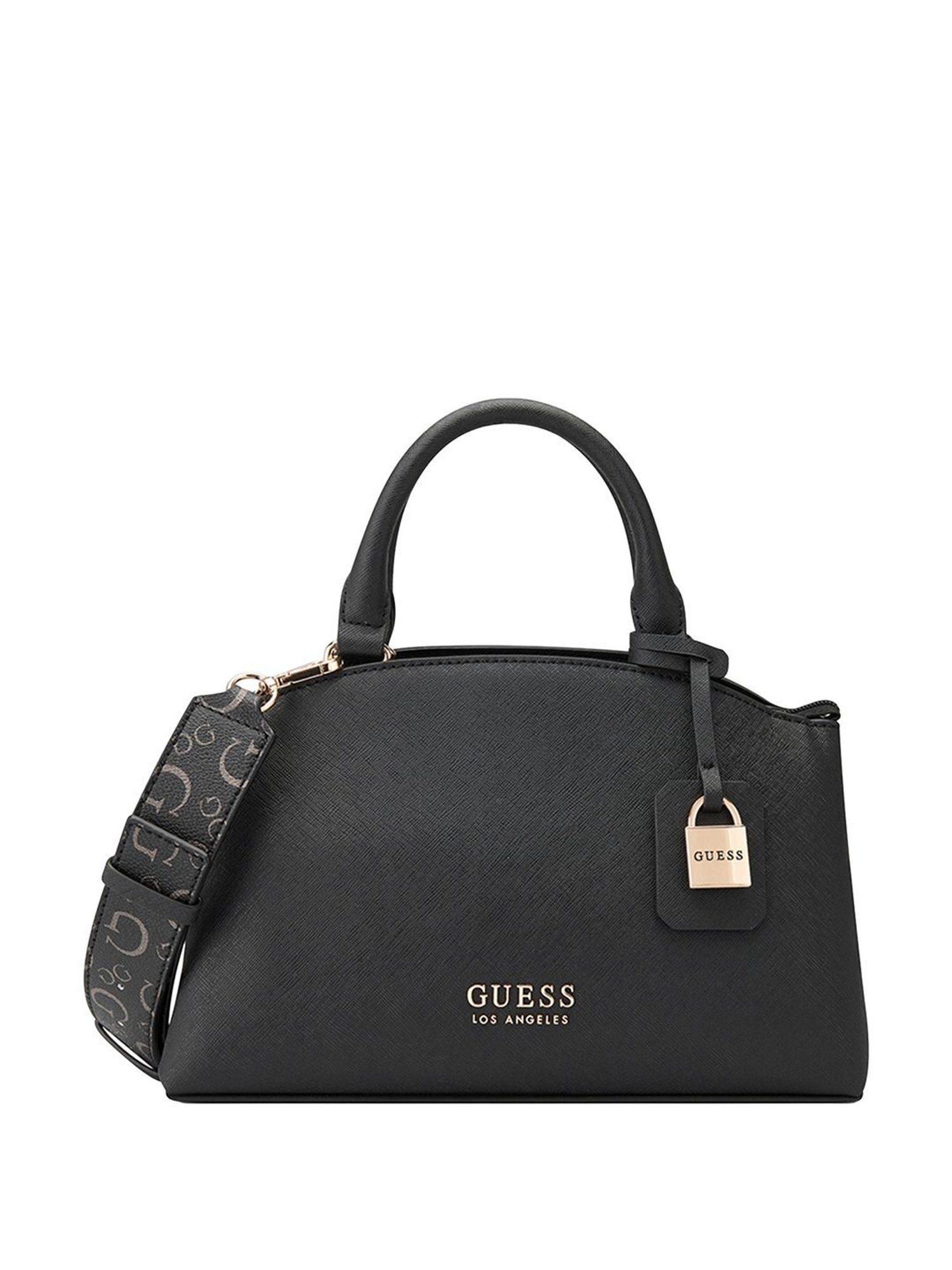 Guess Black Solid Satchel Handbag