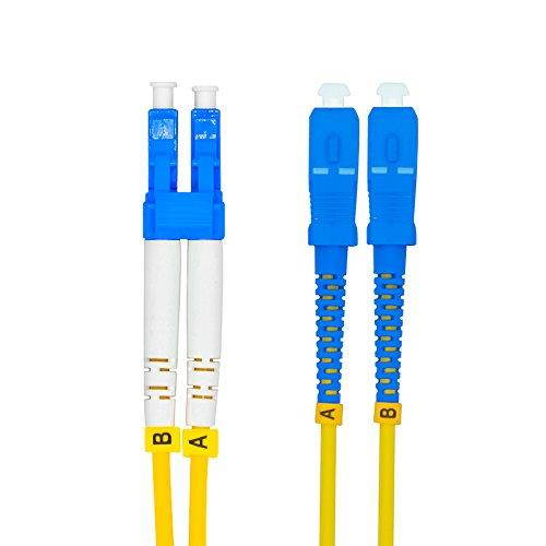 Jeirdus 3Meters 10ft LC to SC Duplex 9/125 Single-Mode Fiber Optic Cable Jumper Optical Patch Cord LC-SC
