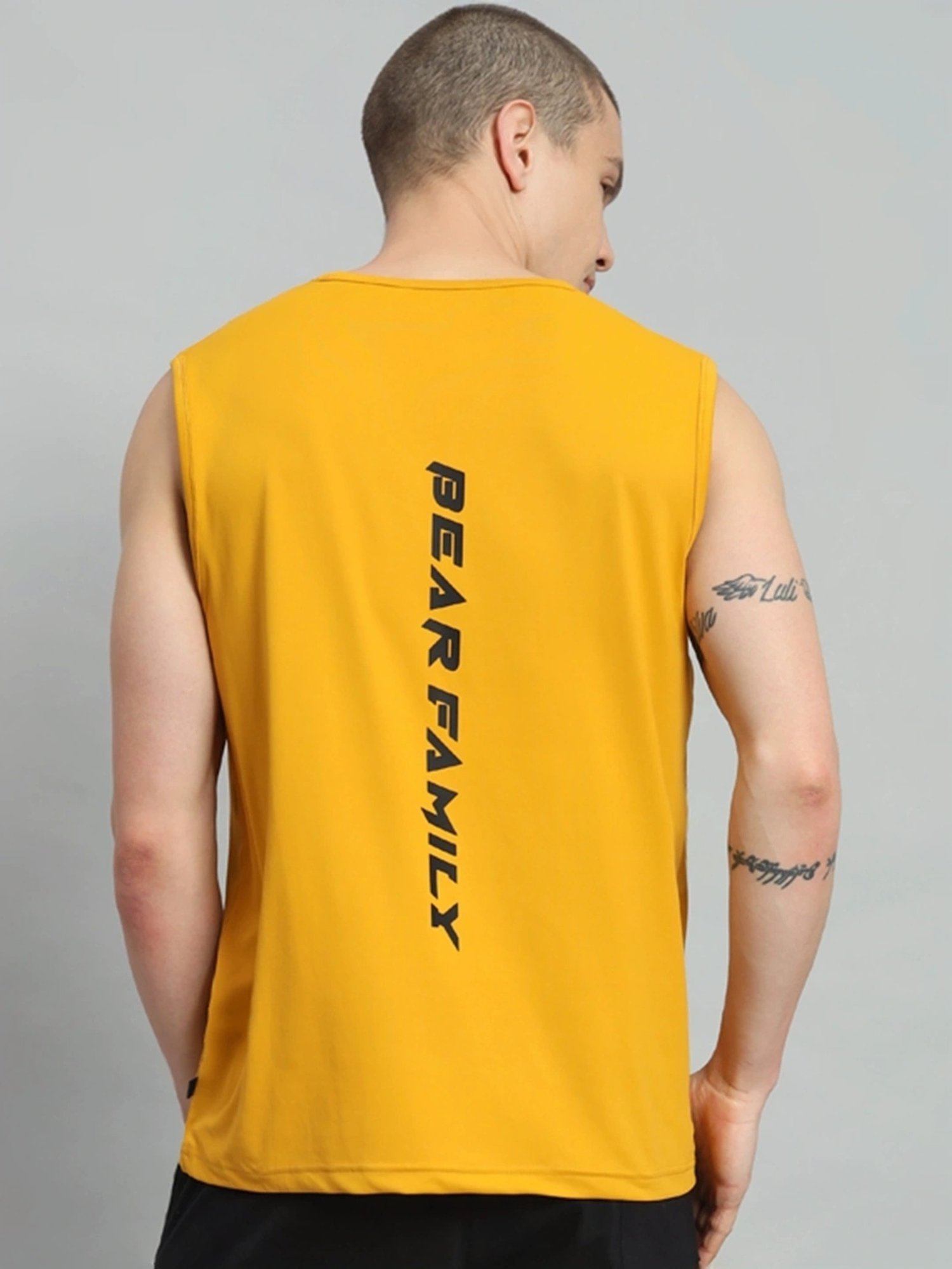 Griffel Mustard Cotton Loose Fit Printed T-Shirt