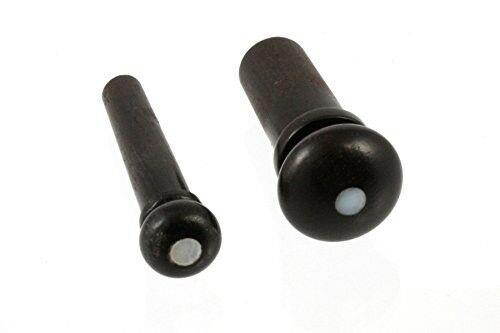 NEW - Set of 6 Ebony Bridge Pins, Unslotted, MOP Dots & End Pin