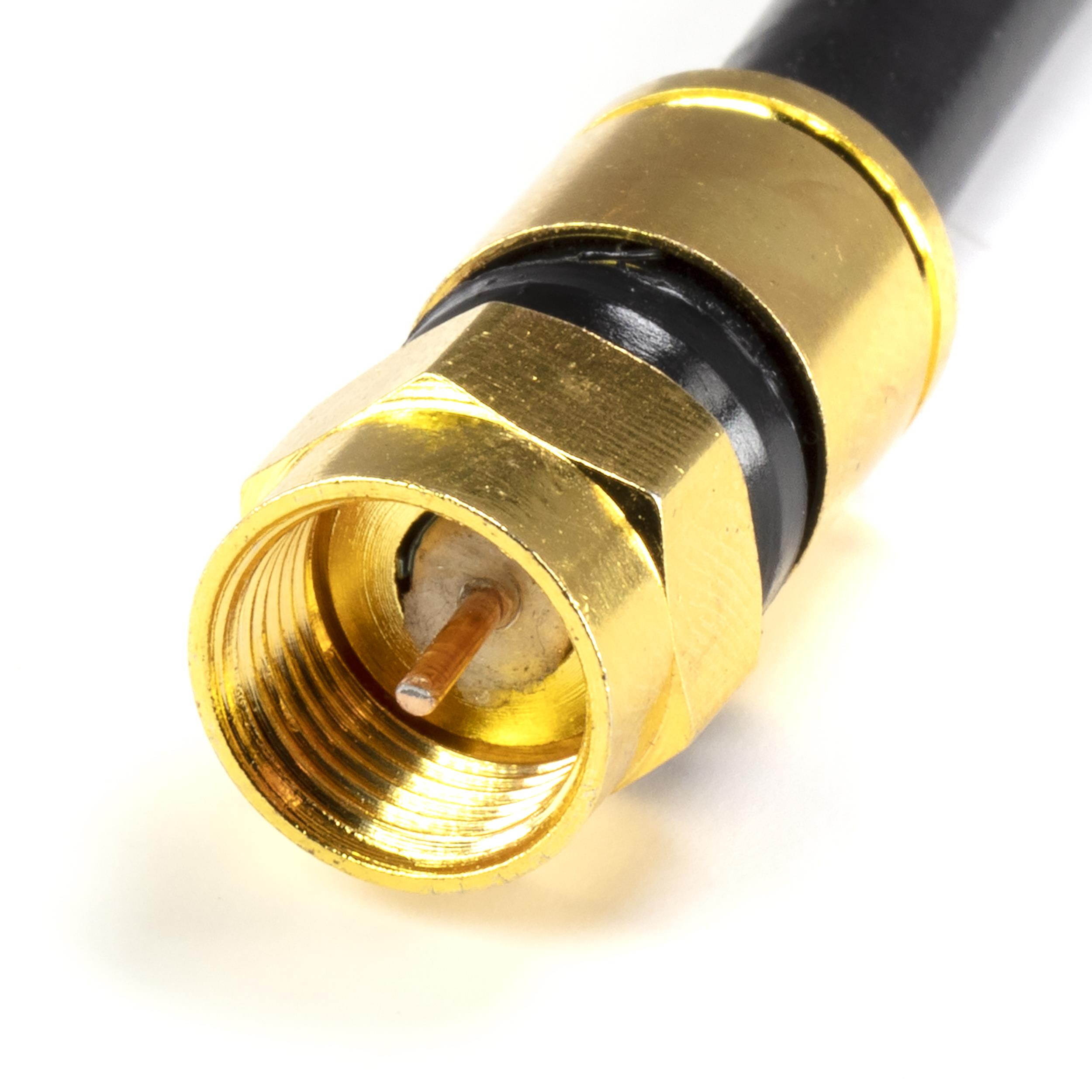 THE CIMPLE CO - Gold Coaxial Cable Compression Fitting | 100 Pack Connector | for RG6 Coax Cable &ndash; with Weather Seal O Ring and Water Tight Grip