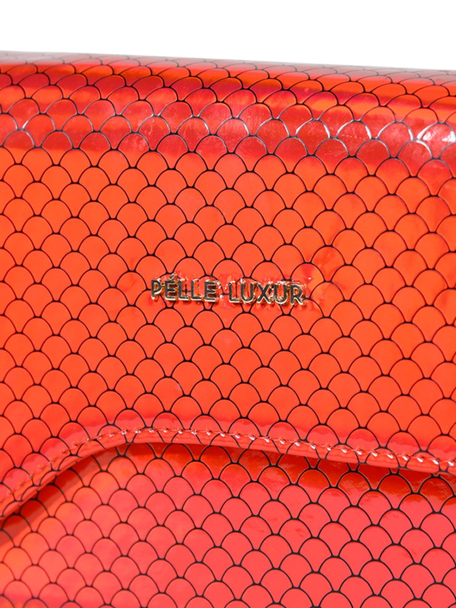 PELLE LUXUR Red Textured Small Shoulder Bag