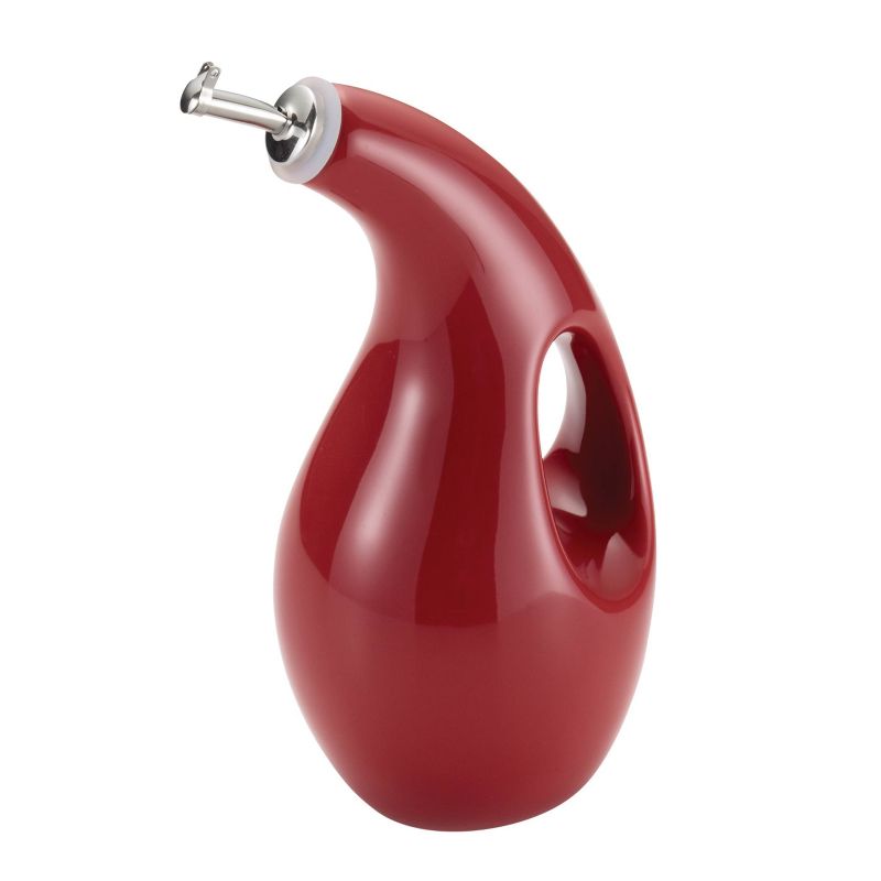 Rachael Ray 24oz Stoneware Extra Virgin Olive Oil Dispenser Bottle Red