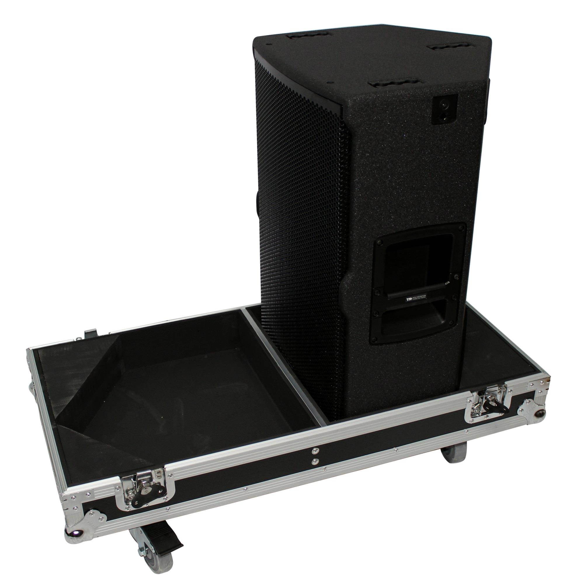 Fits 2x X-RCF-TT25-AX2W II High Definition Two-Way Speaker Flight Case with 4 inch Wheels