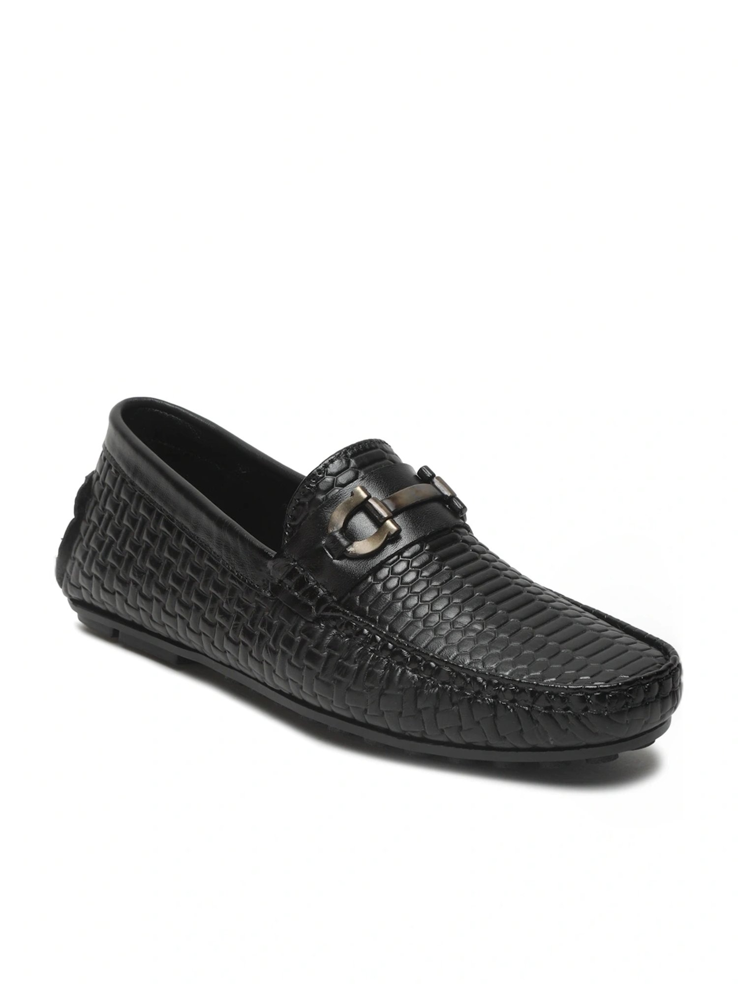 Teakwood Leathers Men's Black Casual Loafers