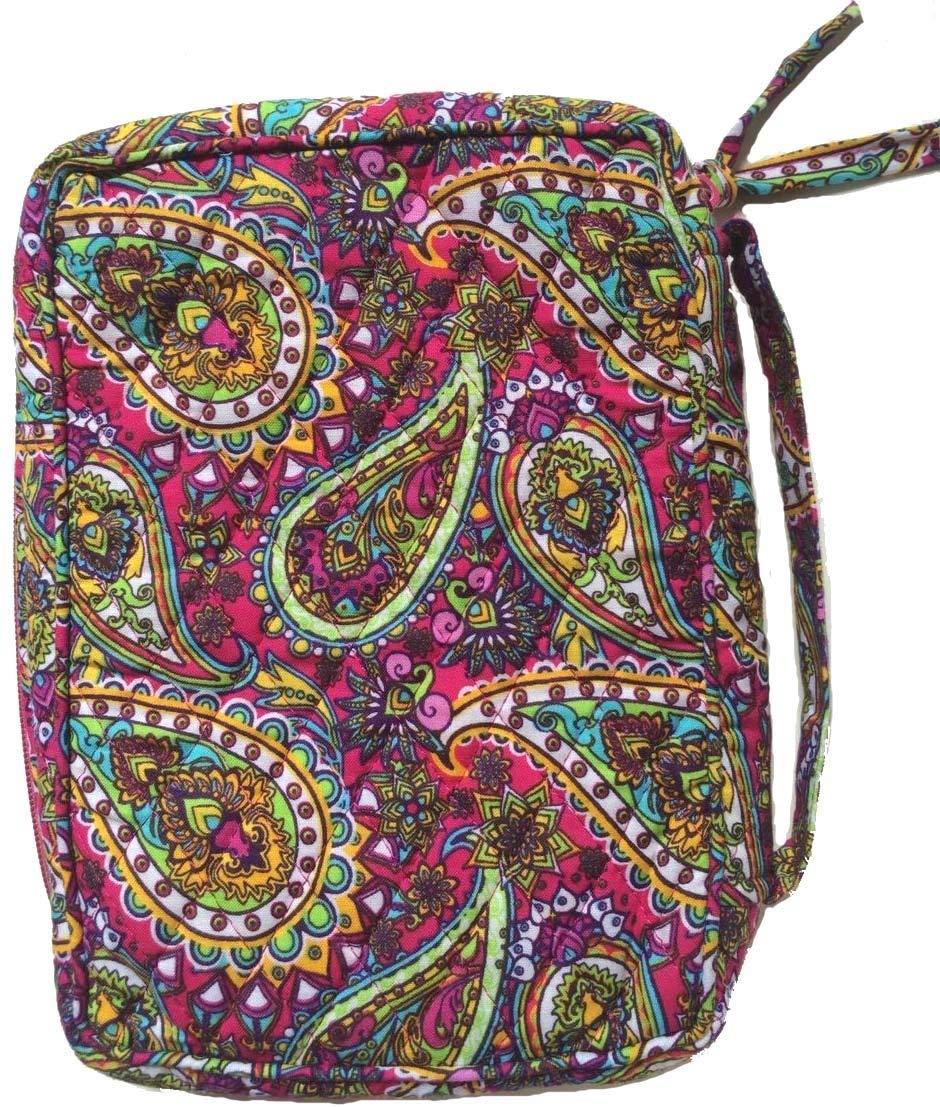 Medium Sizes 8.75 X 6.25 X 2.5 Inches Bible Cover Good Book Cover Quiltd Cotton Quilted Fabric (M, 1602E Purple Paisley)