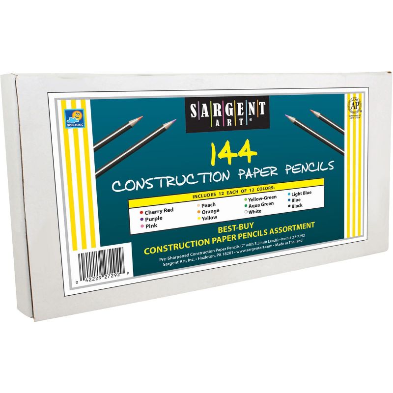 Sargent Colored Pencils for Construction Paper, Assorted, set of 144