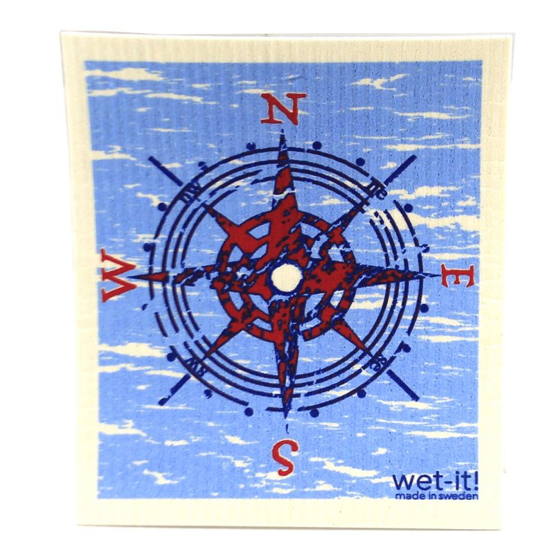 Swedish Dish Cloth 7.75" Nautical Set Absorbent Cleaning Cloth  Crab Lobster  -  Dish Cloth