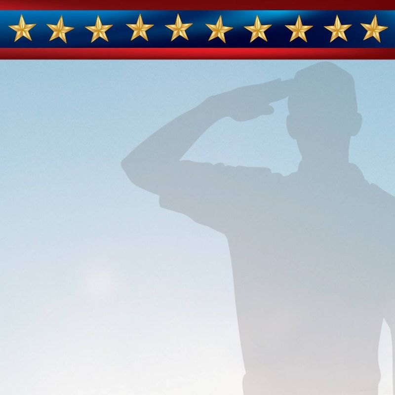 80ct Home Of The Brave Letterhead Blue