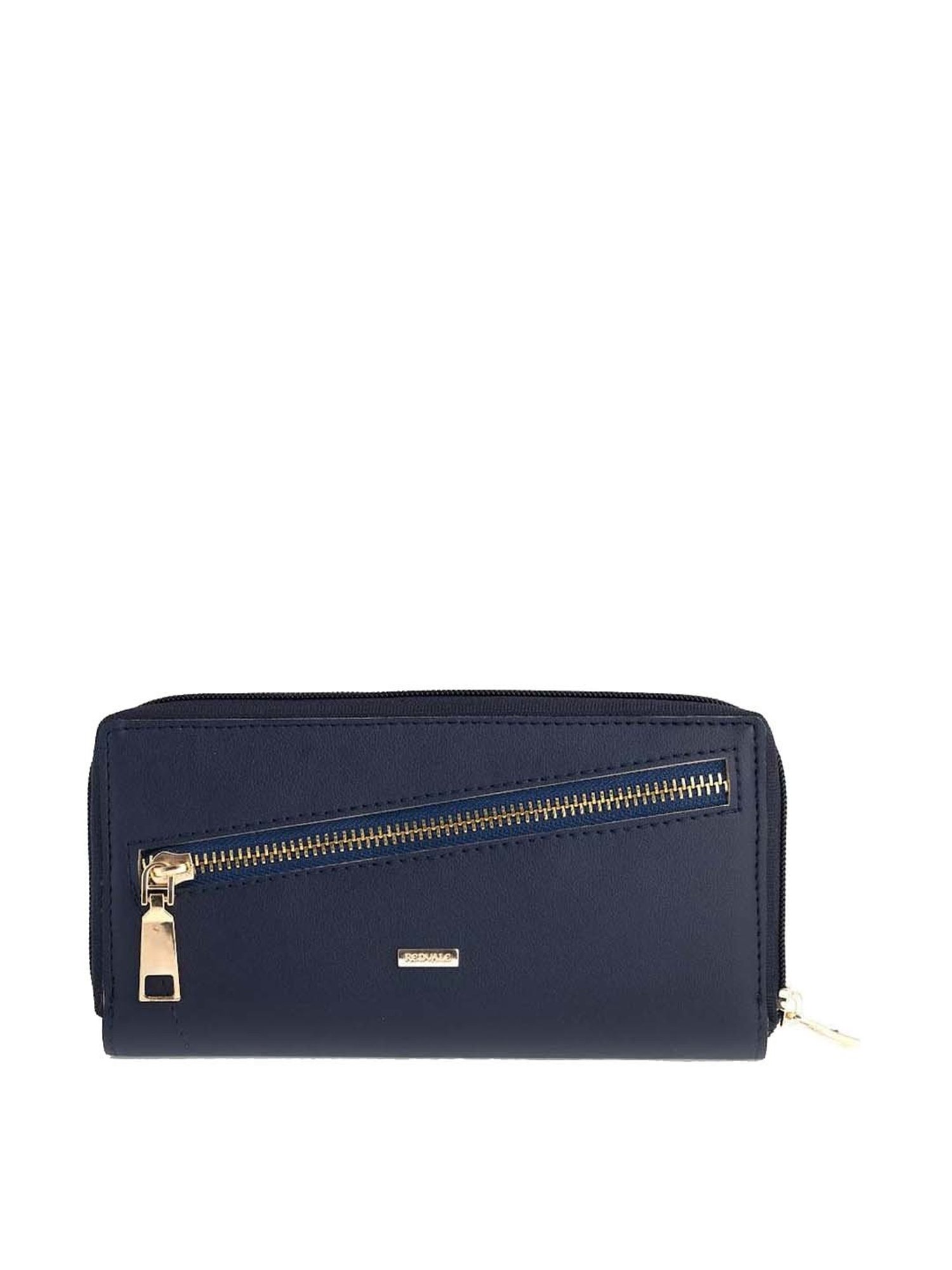 REDVALE Navy Textured Zip Around Wallet for Women