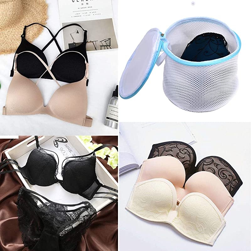 Mesh Laundry Bags for Bras, Lingerie and Delicates, 6 Pack Lead Free Fine Net Fabric with Strengthened Zipper for Bras, Socks, Bath Towels, Bed Sheet, Bedcover, Toys, Travel Organizing