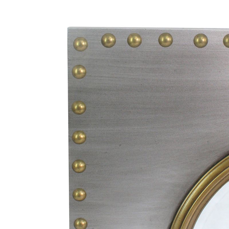 30" Wes Square Studded Mirror Iron Gold - Carolina Chair & Table