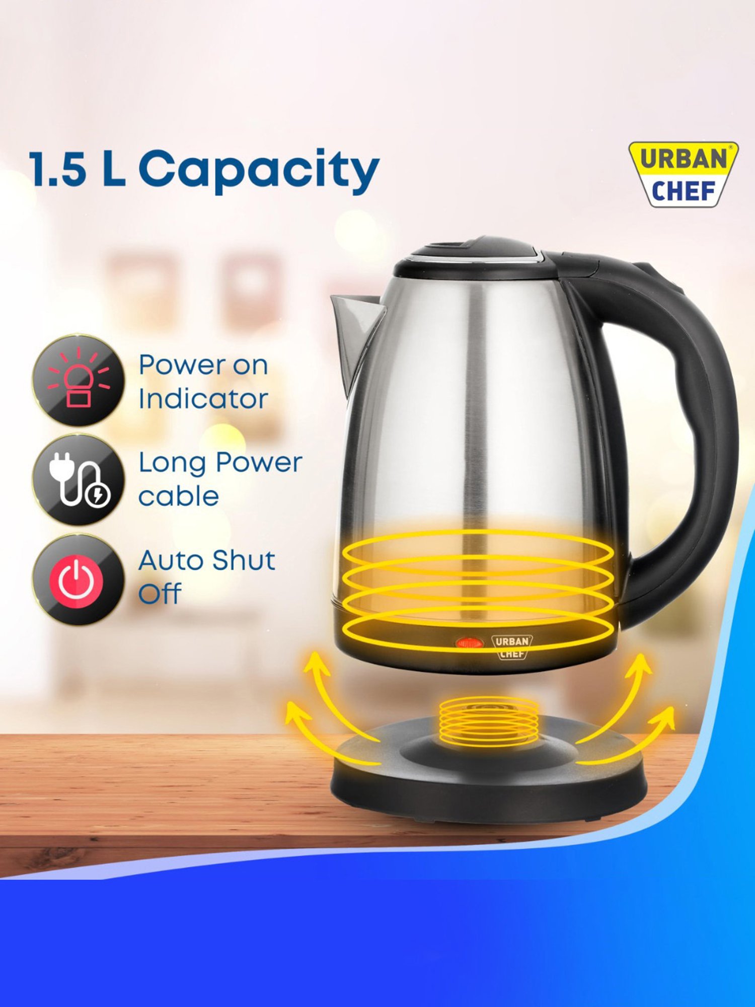 Pigeon by Stovekraft Swift Multi Cook Kettle 1.5L (Blue)