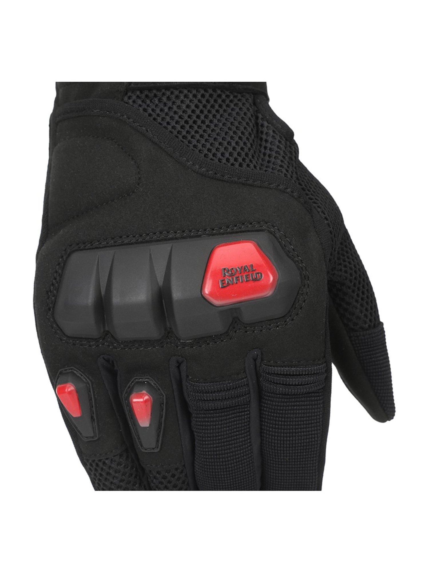 Royal Enfield Black Textured Rambler V3 Riding Gloves - L